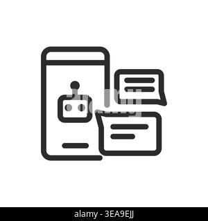 Chatbot Mobile App Icon Stock Vector