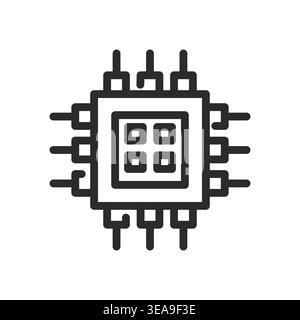 Microchip Processor Icon Stock Vector
