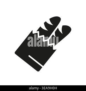 Paper Bag With Bread Icon Stock Vector