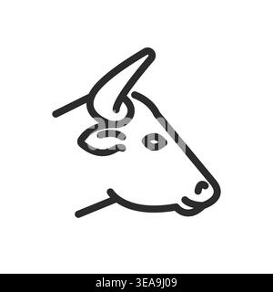 Cow Head Icon Stock Vector