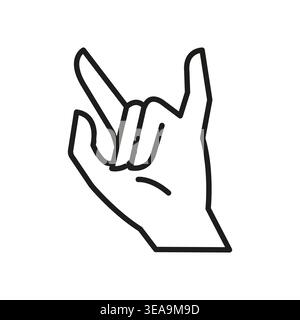 Rock Hand Gesture Icon Stock Vector