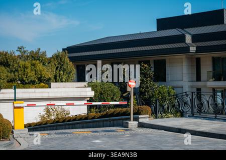 Secure Parking Access. Contemporary Parking Zone Featuring Security Barriers And Automated Sensors Stock Photo