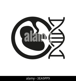 Genetic Testing Fetus DNA Icon Stock Vector