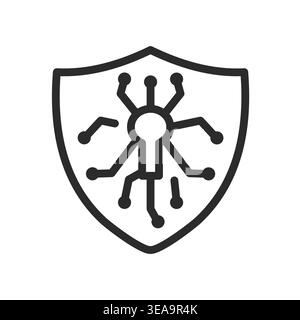 Cyber Security Shield Icon Stock Vector