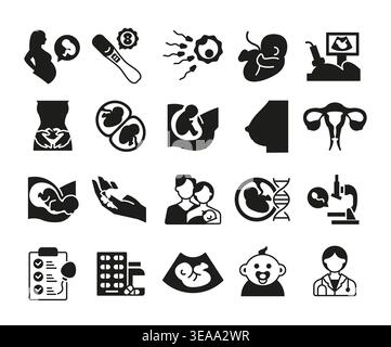 Pregnancy Maternity Icons Set Stock Vector