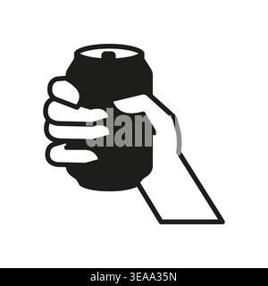 Hand Holding Can Icon Stock Vector