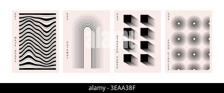 Brutalism Geometric Poster Stock Vector