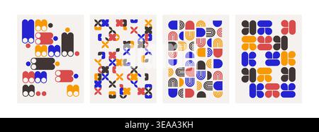 Color Brutalism Pattern Poster Stock Vector