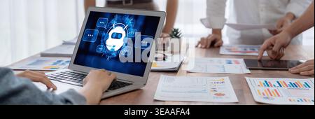 Chatbot software application for brisk online business that automatically reply to customer questions Stock Photo