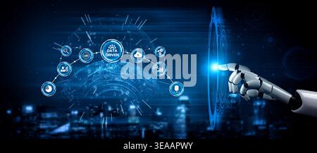 AI drives data-driven decisions with intelligent analytics, smart data visualization, and cloud-based tools that process, interpret, and guide strateg Stock Photo
