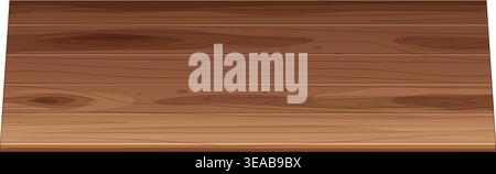 Detailed vector illustration of a wooden table with natural grain texture and warm brown tones Stock Vector