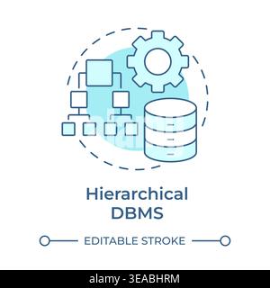 Hierarchical dbms soft blue concept icon Stock Vector