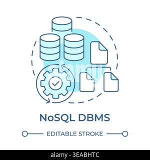 Nosql dbms soft blue concept icon Stock Vector
