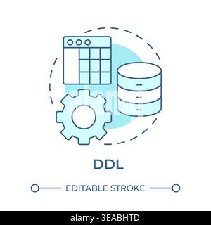DDL soft blue concept icon Stock Vector