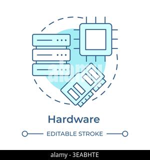 Hardware soft blue concept icon Stock Vector