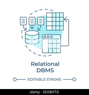 Relational dbms soft blue concept icon Stock Vector