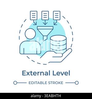 External level soft blue concept icon Stock Vector