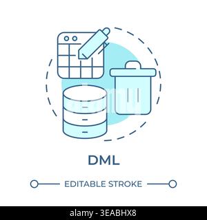 DML soft blue concept icon Stock Vector