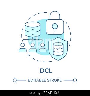 DCL soft blue concept icon Stock Vector