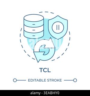 TCL soft blue concept icon Stock Vector