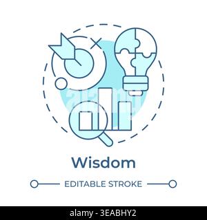 Wisdom soft blue concept icon Stock Vector