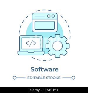 Software soft blue concept icon Stock Vector