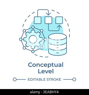 Conceptual level soft blue concept icon Stock Vector
