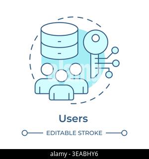 Users soft blue concept icon Stock Vector