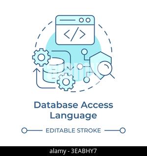 Database access language soft blue concept icon Stock Vector