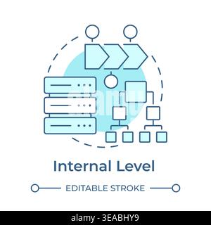 Internal level soft blue concept icon Stock Vector
