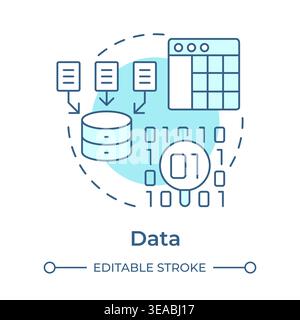Data soft blue concept icon Stock Vector