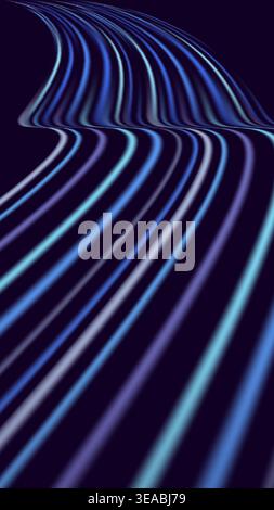Blue light trails abstract background with futuristic motion speed and digital technology curves for high speed data transmission and modern network d Stock Vector
