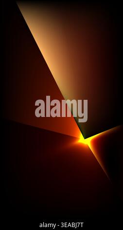 abstract geometric background with sharp golden light and dark copper planes in a dramatic minimalist style for luxury branding and modern technology Stock Vector