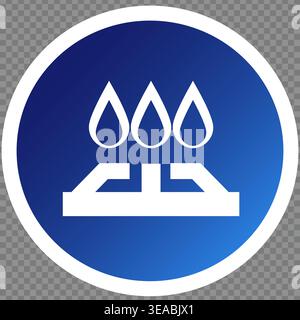 Symbolic gas stove in a Circular Blue Background Design Stock Vector
