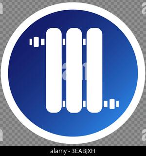 Stylized Icon Representing a Modern Heating Radiator in a Blue Circular Design Stock Vector