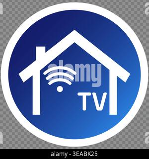 Modern Wireless Television Icon Representing Smart Home Connectivity and Digital Media Access Stock Vector