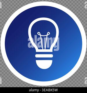 A Visual Representation of a Light Bulb Icon Against a Blue Gradient Background Stock Vector