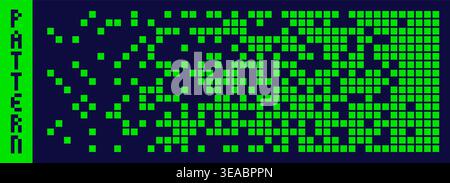 Pixel art green rectangular disappear pattern. Stock Vector