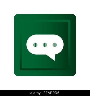 Vector chat bubble icon. Message notification button. Modern user interface element. Stock Vector