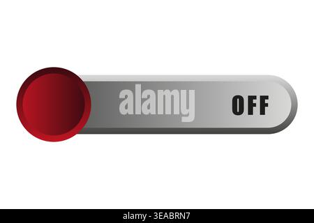 Vector toggle switch design. OFF button interface element. Modern user interface control. Stock Vector