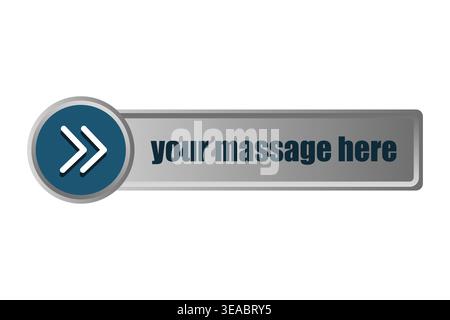 Vector forward button. User interface element. Metallic glossy design. your massage here banner. Stock Vector
