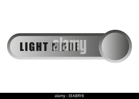 Vector light mode switch. User interface button. Toggle element control. Gray and white modern design. Stock Vector