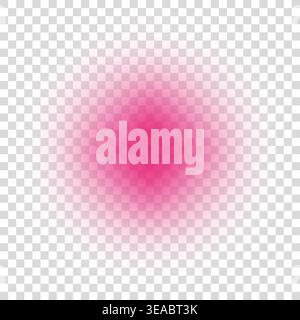 Pink neon glow. Radiant light Vector. Soft blur effect. Grid backdrop pattern. Manual vector only. No autotrace used. Stock Vector