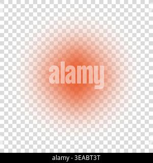 Orange neon glow. Radiant light Vector. Soft blur effect. Grid backdrop pattern. Manual vector only. No autotrace used. Stock Vector