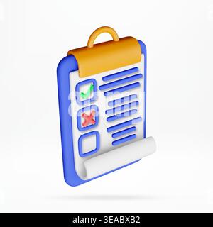 3d clipboard with mark of confirmation or reject Stock Vector