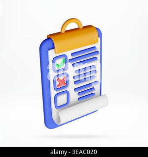3d clipboard with mark of confirmation or reject Stock Vector