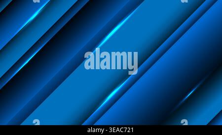 Modern geometric background featuring overlapping diagonal planes, futuristic light effects and deep shadows Stock Vector