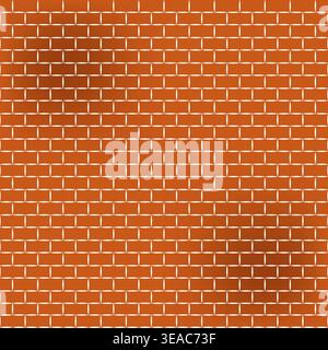 Seamless orange red brick pattern background with soft gradient shadows for design Stock Vector