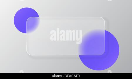 Light glass morphism mockup template for advertising and text placement for social media. Futuristic panel design with colorful round shapes Stock Vector
