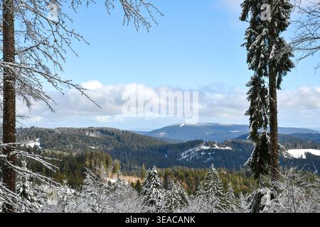 winter and snow in the mountains Stock Photo